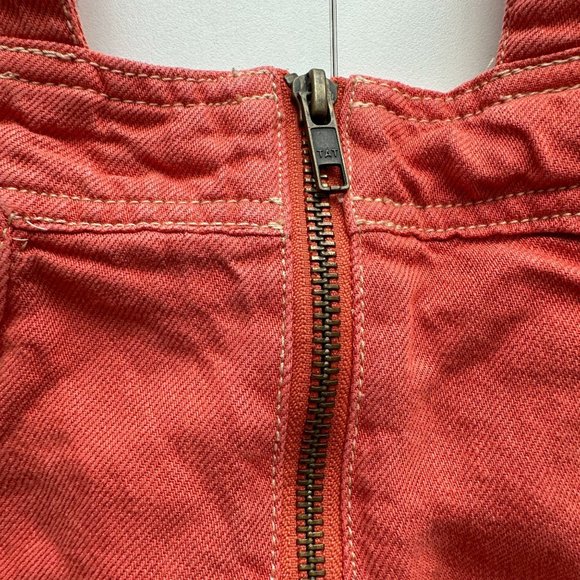 Maeve Anthropologie Blouse Women 4 Orange Tank Linen Denim Fitted Tie - Picture 4 of 10